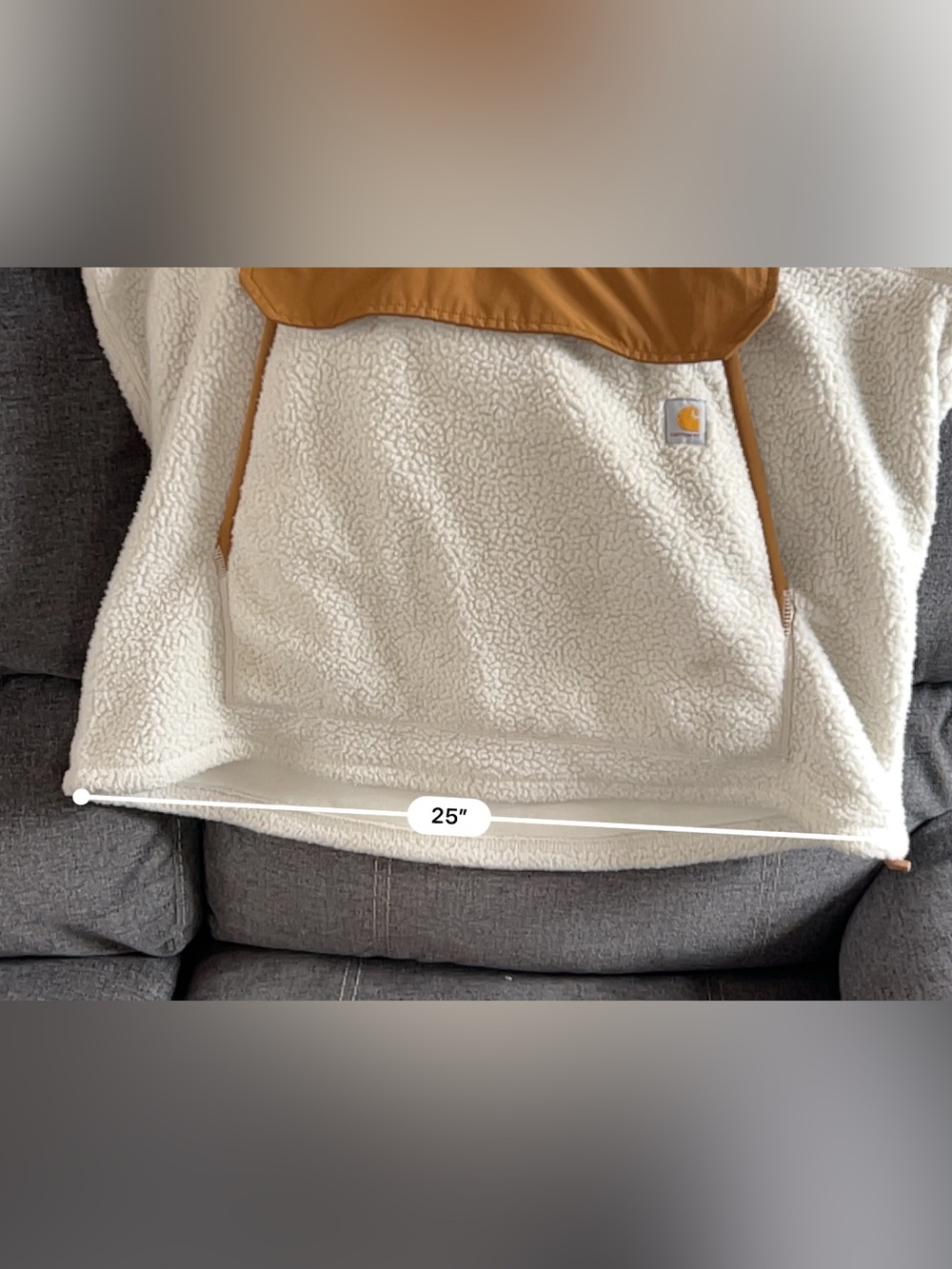 Carhartt Women XL Sherpa Fleece Pullover Cream Brown 104922 Relaxed Fit - Picture 9 of 12